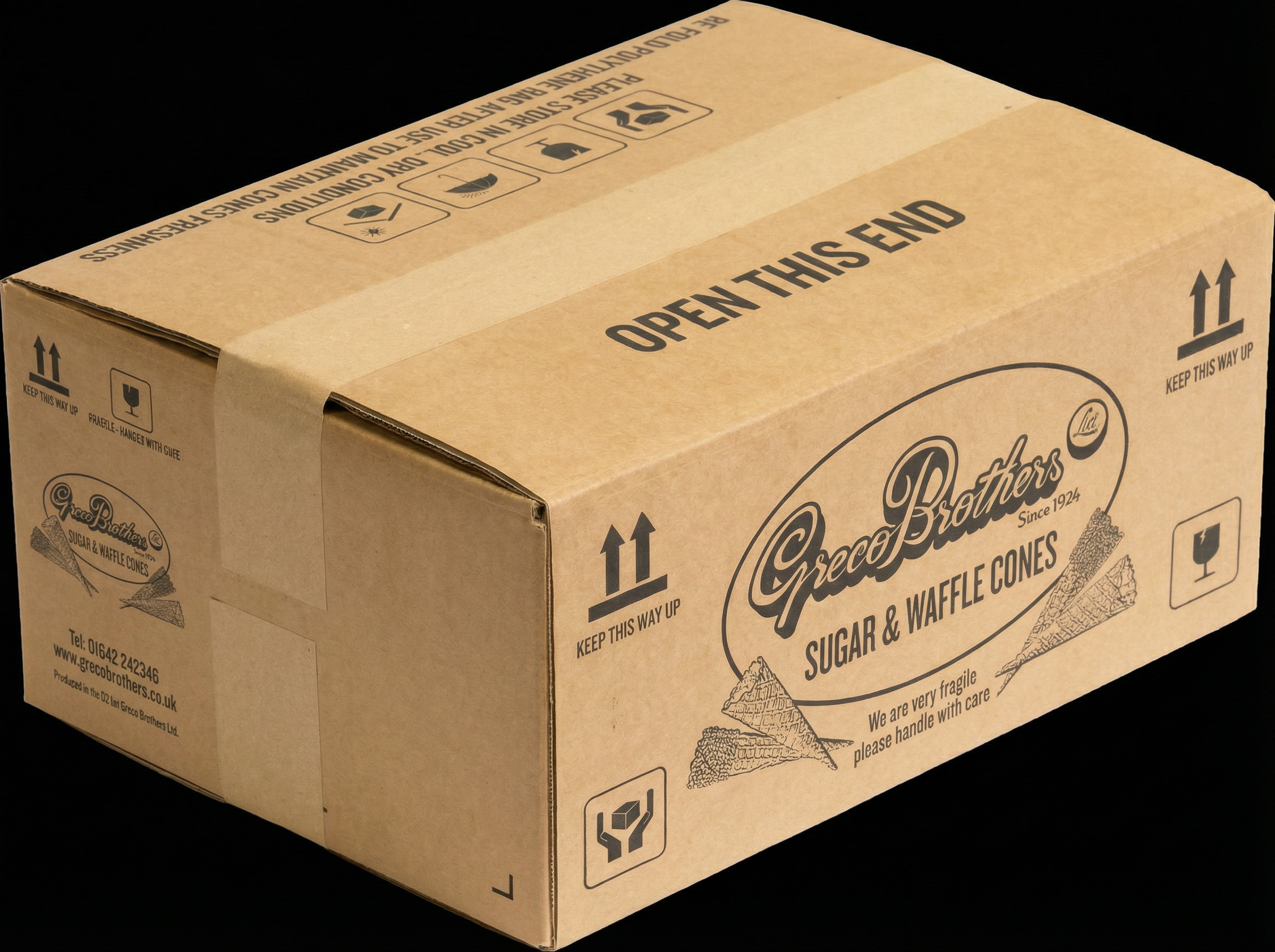 Medium Granellata Waffle Cone (73mm x 155mm)