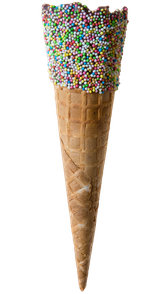 Tall Rainbow Waffle Cone x 90