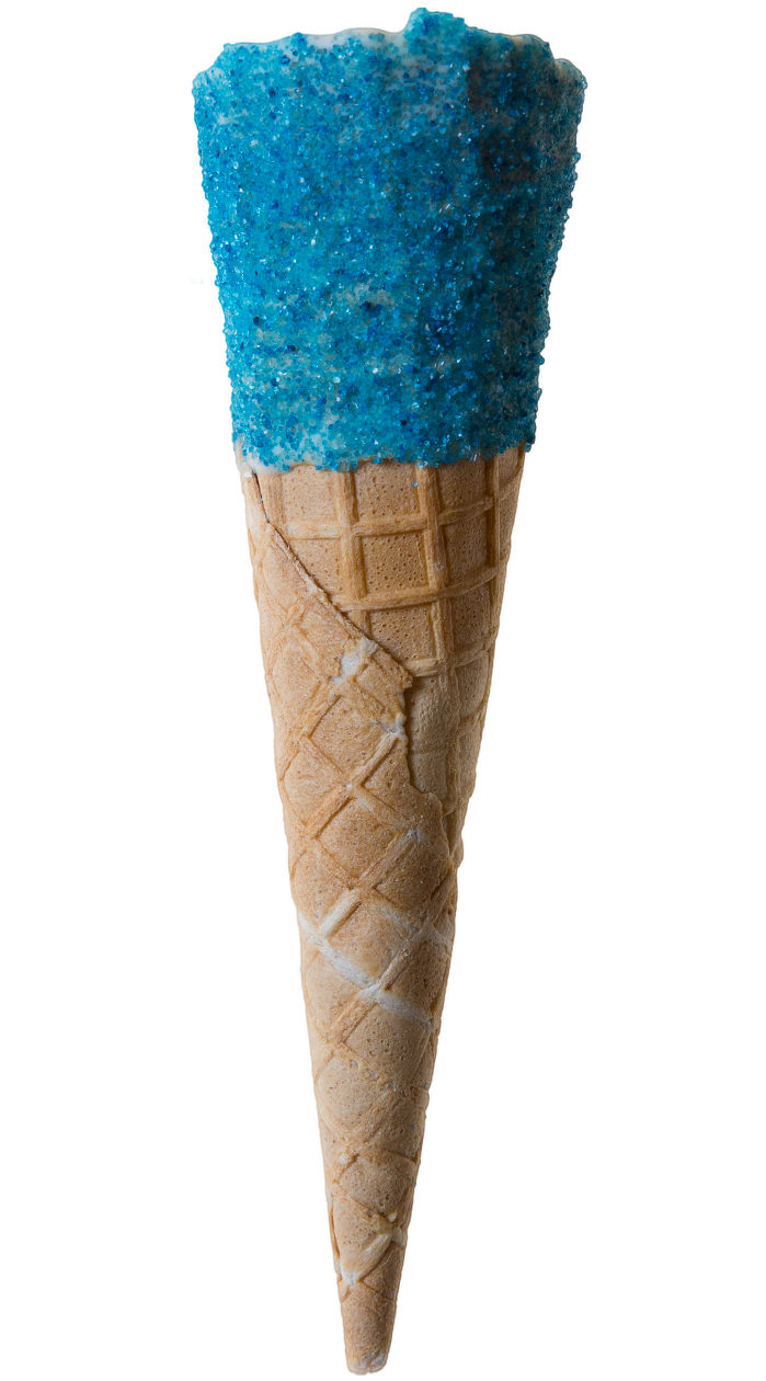 Tall Blue Sherbet Waffle Cone