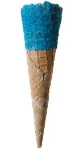 Tall Blue Sherbet Waffle Cone