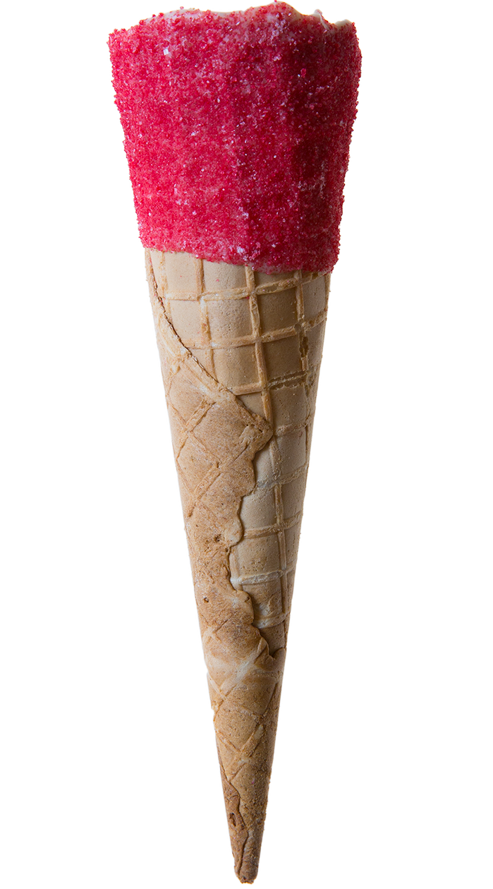 Tall Red Sherbet Waffle Cone