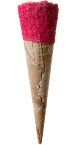 Tall Red Sherbet Waffle Cone