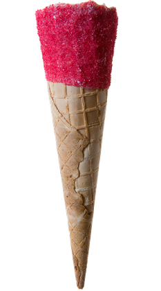 Tall Red Sherbet Waffle Cone