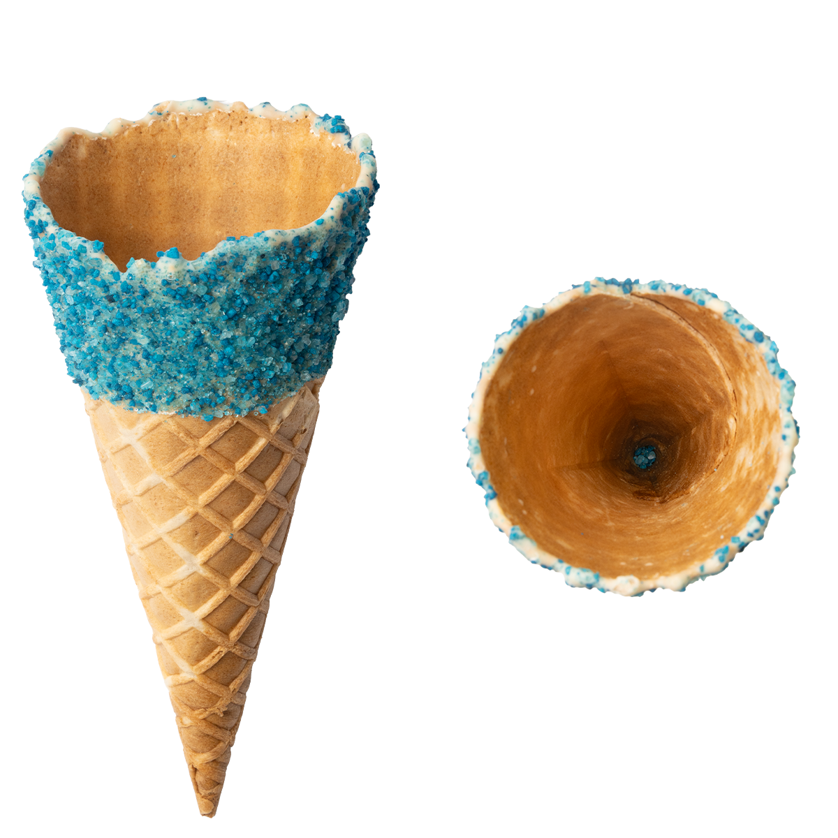Medium Blue Sherbet Waffle Cone  (70mm x 150mm)