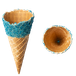 Medium Blue Sherbet Waffle Cone  (70mm x 150mm)