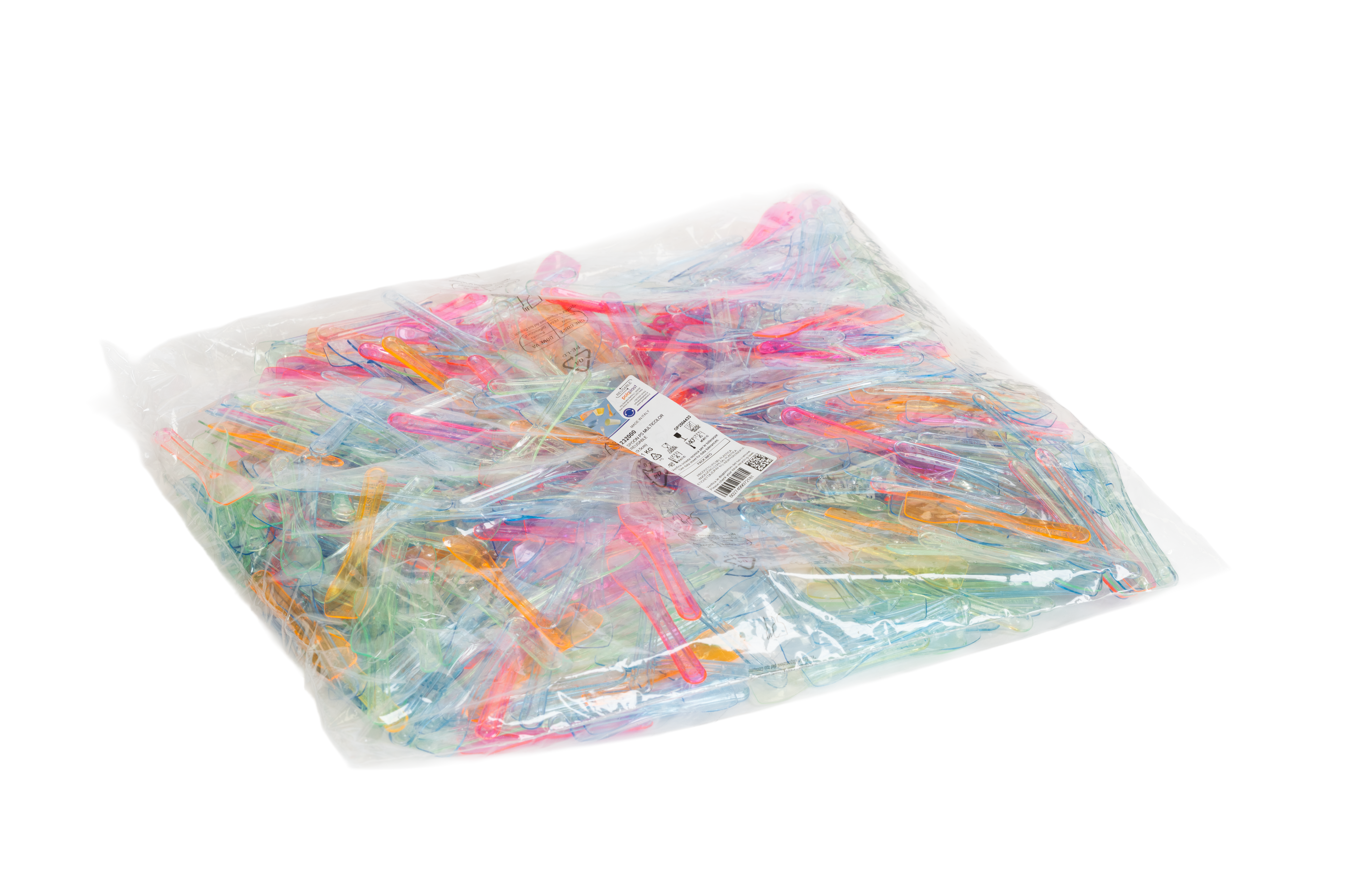 Reusable Multicolour Transparent Spoon 9.6cm (10 bags x 1kg)