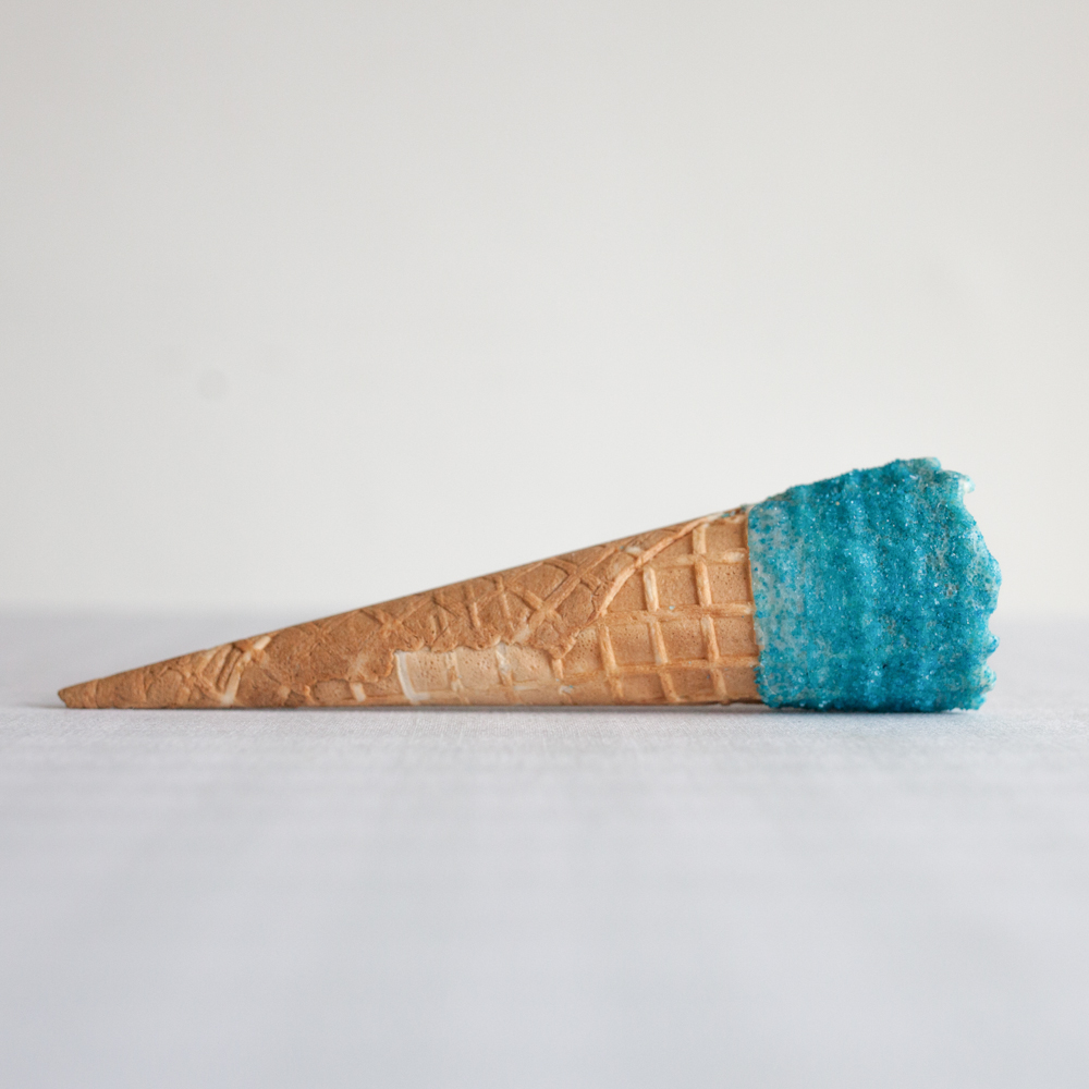 Tall Blue Sherbet Waffle Cone (50mm x 177mm)