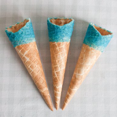 Tall Blue Sherbet Waffle Cone (50mm x 177mm)