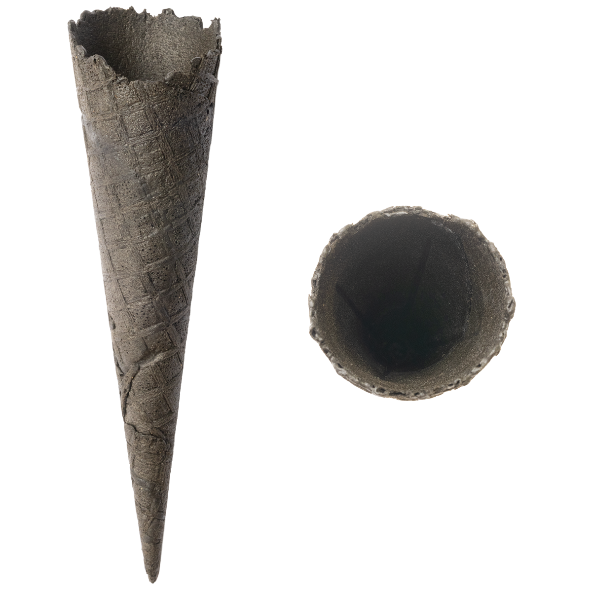 Tall Black Waffle Cone (48mm x 177mm)