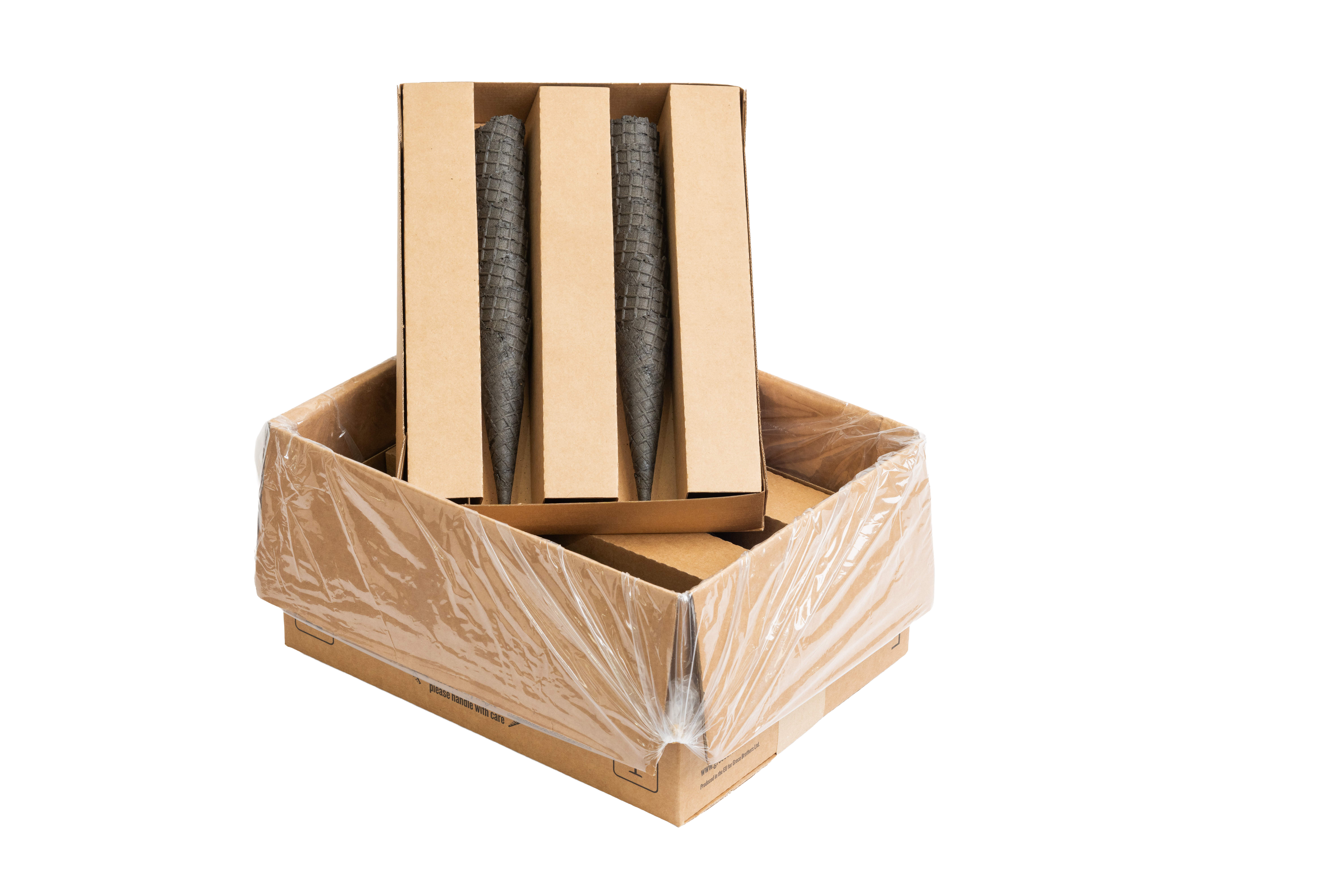 Tall Black Waffle Cone (48mm x 177mm)