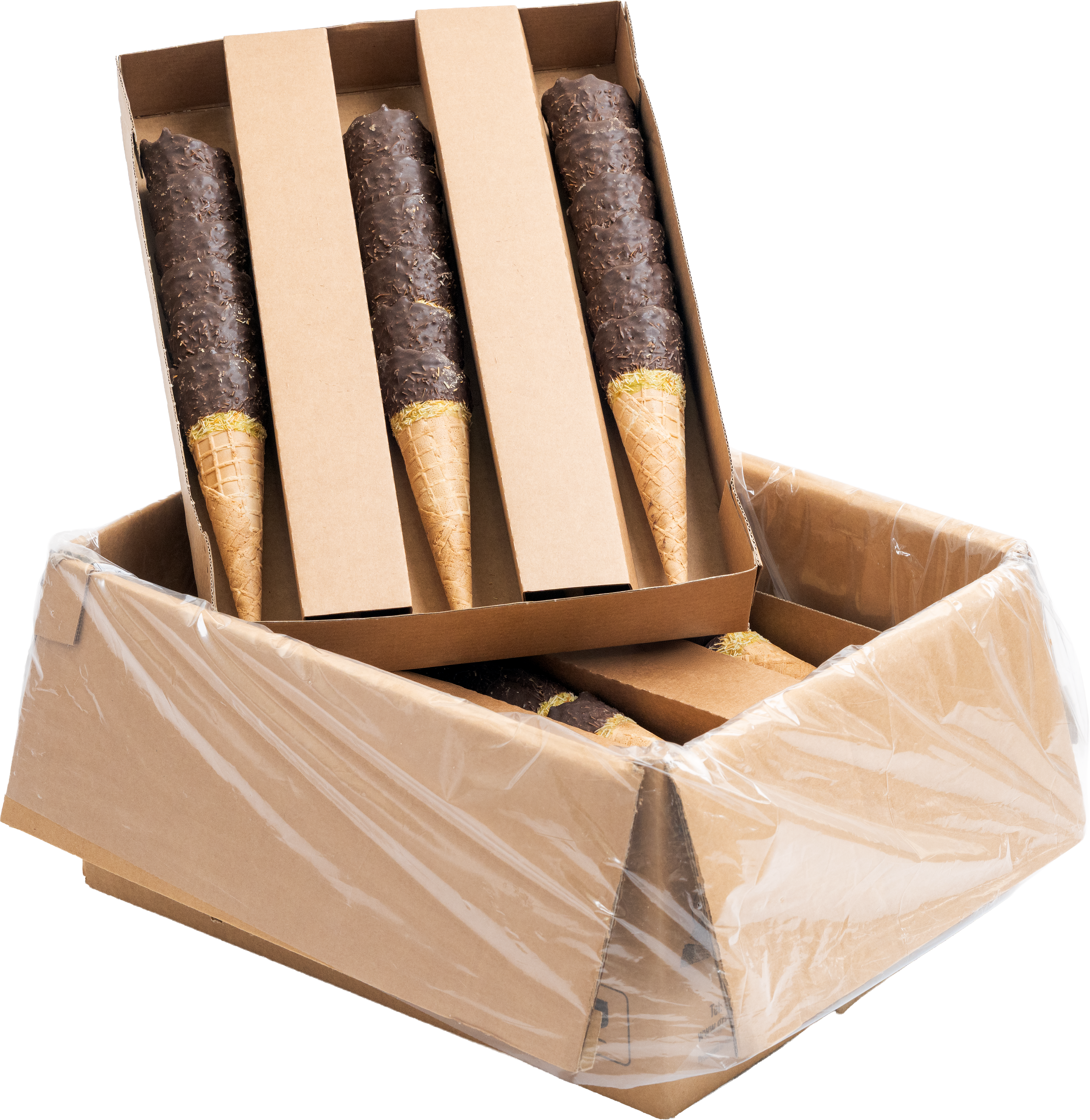 Tall Dubai Choc Waffle Cone (50mm x 178mm)