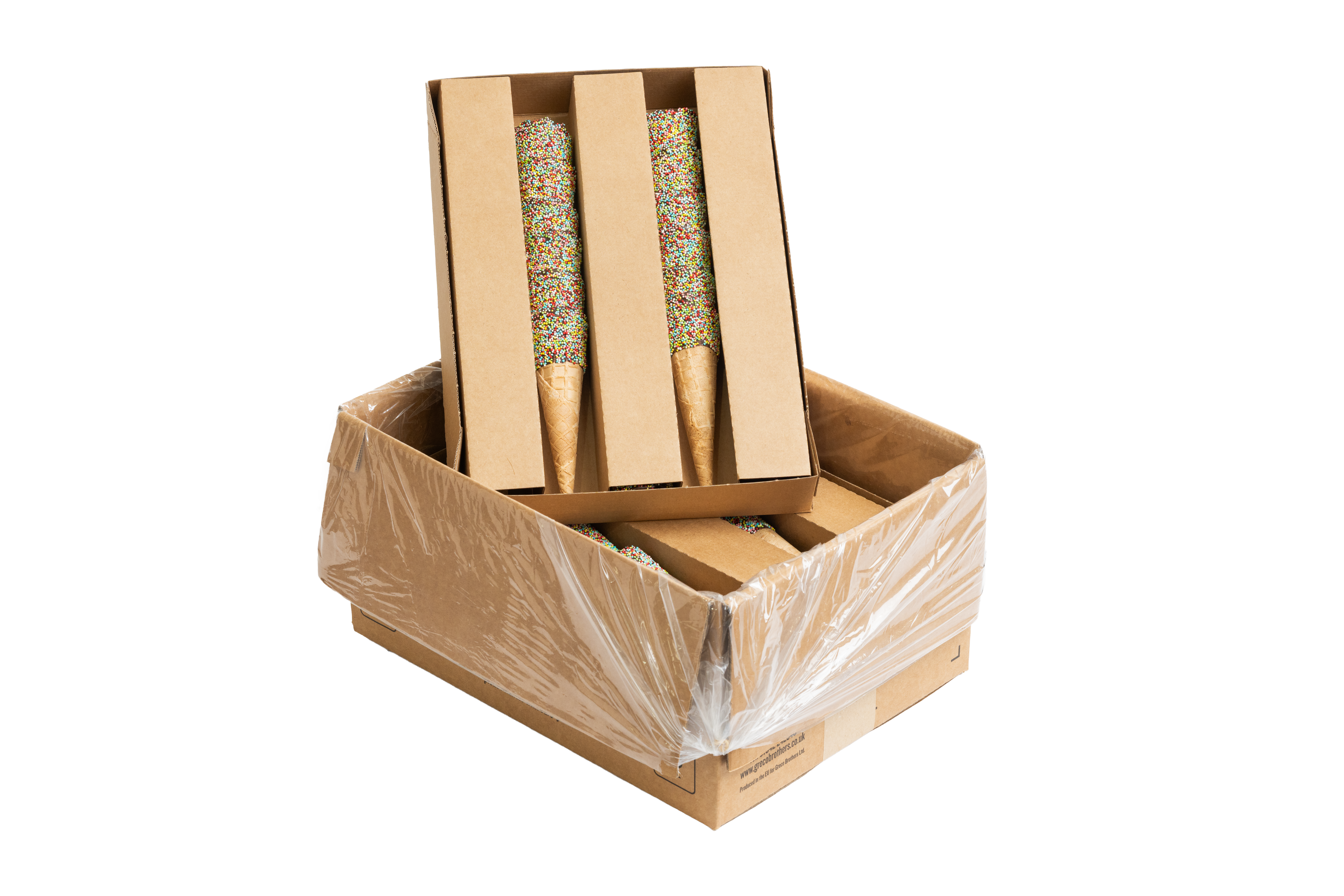 Tall Rainbow Waffle Cone (51mm x 177mm)