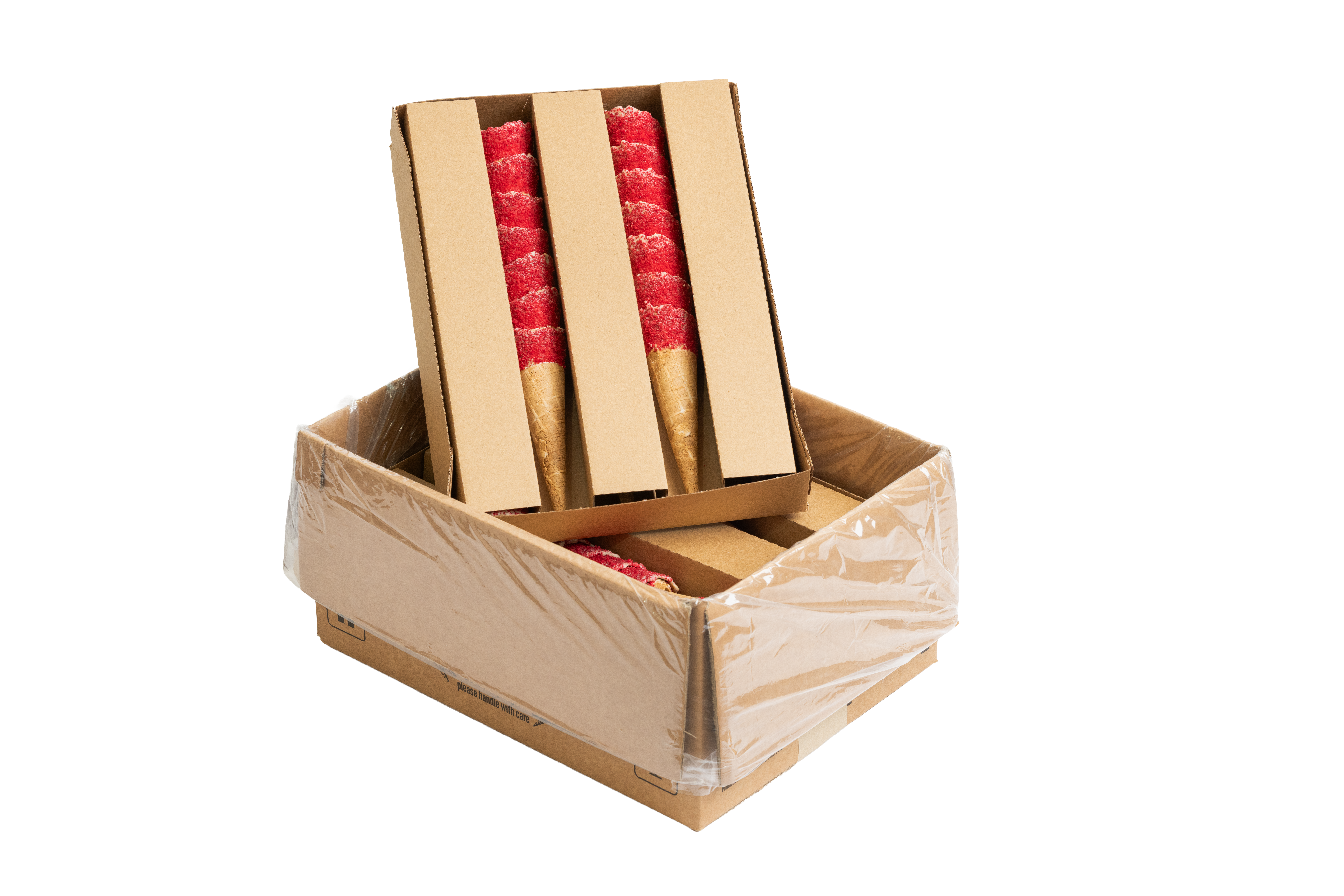 Tall Red Sherbet Waffle Cone (50mm x 177mm)